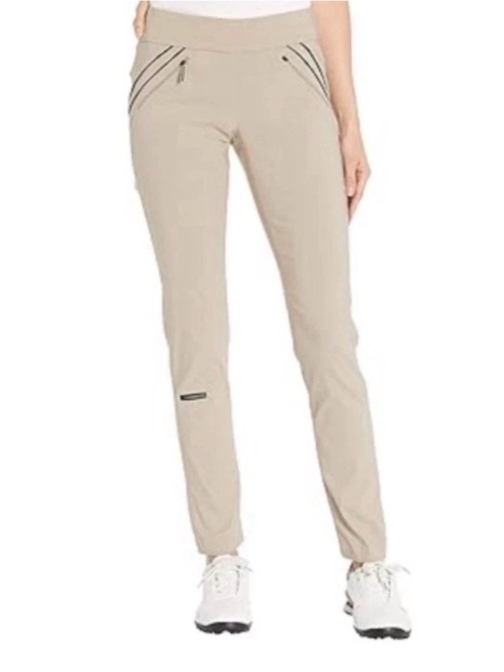 Jamie Sadock Slimming Skinnylicious Stretchy Golf Pants Khaki size 14
